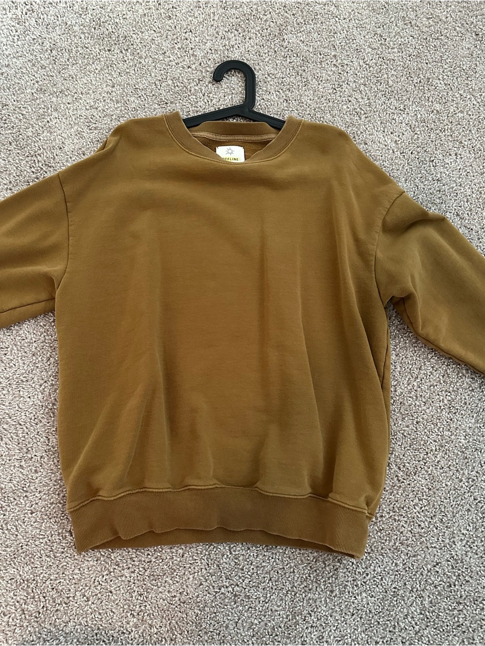 aerie Olive Brown Crewneck Sweatshirt